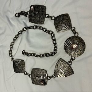 Chico’s Metal Belt with Geometric pieces